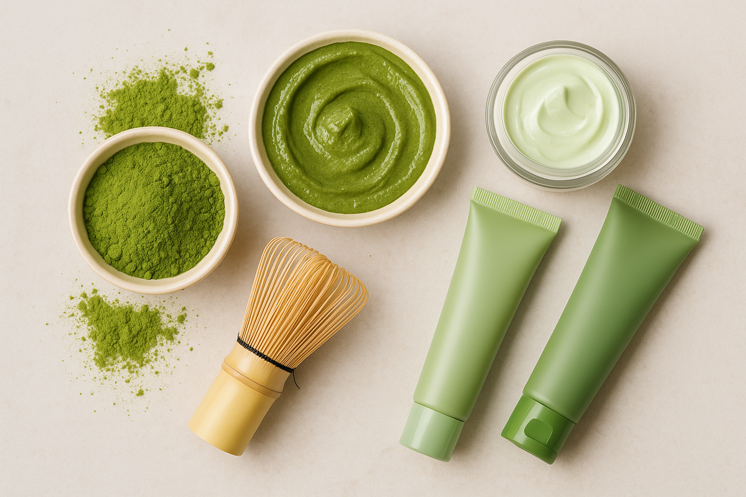 matcha pour les soins de la peau