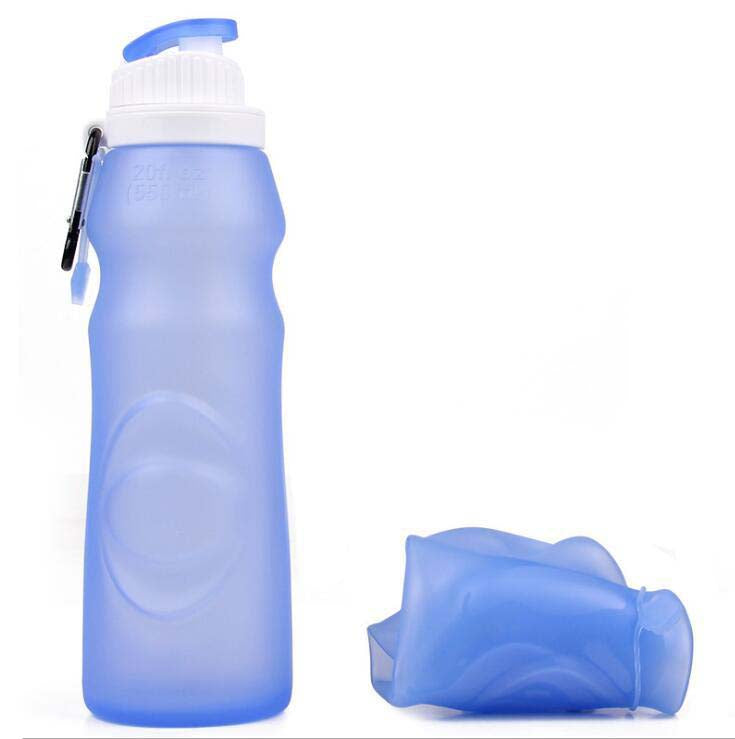 Veeki Bouteille d'eau pliable réutilisable, Bouteille de sport portable,  Tasse pliante en silicone portable Sac d'eau de randonnée sans BPAPINK