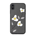 Coque iPhone biodégradable - Fleurs blanches